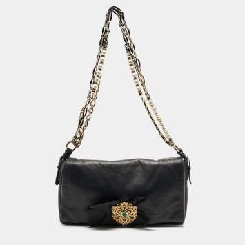 Pre Owned Dolce & Gabbana Black Leather Miss Duchessa Bag