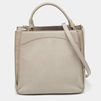 Pre Owned Dolce & Gabbana Grey Leather Top Handle Bag