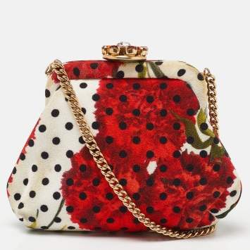 مملوكة مسبقًا Dolce & Gabbana Multicolor Fabric Embellished Chain Coin Purse