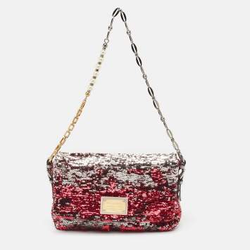Pre Owned Dolce & Gabbana Pink/Silver Sequins Miss Charles Shoulder Bag