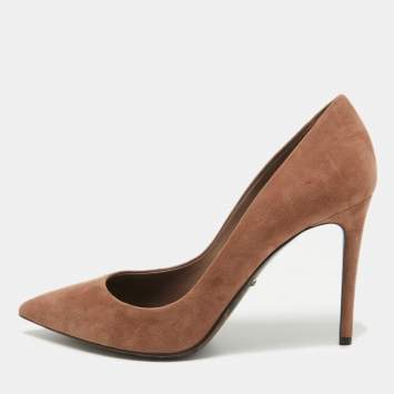 Pre Owned Dolce & Gabbana Brown Suede Pointed Toe Pumps Size 39