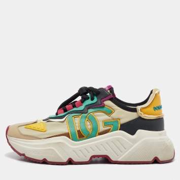 Pre Owned Dolce & Gabbana Multicolor Nylon And Leather Daymaster Low Top Sneakers Size 40