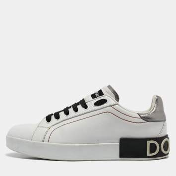 Pre Owned Dolce & Gabbana White Leather Portofino Low Top Sneakers Size 38