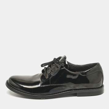 Pre Owned Dolce & Gabbana Black Patent Leather Lace Up Derby Size 36