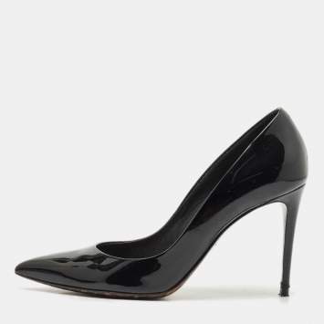 Dolce and Gabbana Black Patent Leather Pointed Toe Pumps Size 40