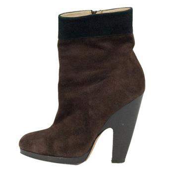 Pre Owned Dolce & Gabbana Brown Suede Ankle Boots Size 39