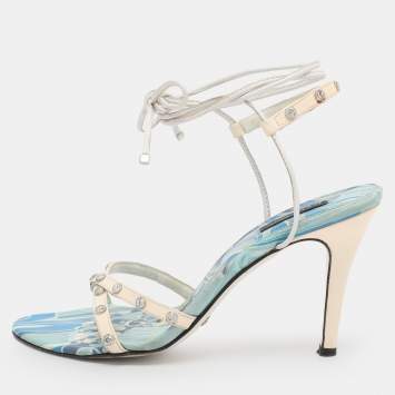 Pre Owned Dolce & Gabbana White Leather Gladiator Sandals Size 38