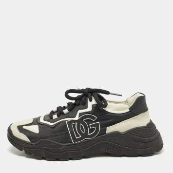 Pre Owned حذاء رياضي دولتشي أند غابانا دايماستر قماش وجلد أسود مقاس 37.5