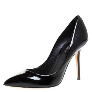 Pre Owned Dolce & Gabbana Black Patent Leather Pointed Toe Pumps Size 37