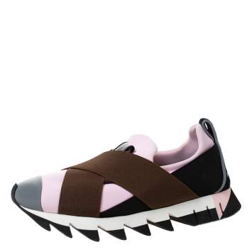 Pre Owned Dolce & Gabbana Multicolor Neoprene and Elastic Band Ibiza Sneakers Size 37