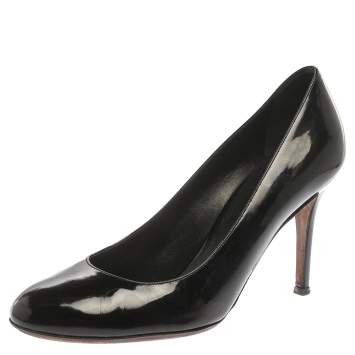Pre Owned Dolce & Gabbana Black Patent Leather Round Toe Pumps Size 41