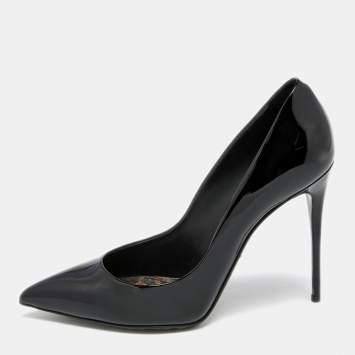 Pre Owned Dolce & Gabbana Black Patent Leather Pointed Toe Pumps Size 38
