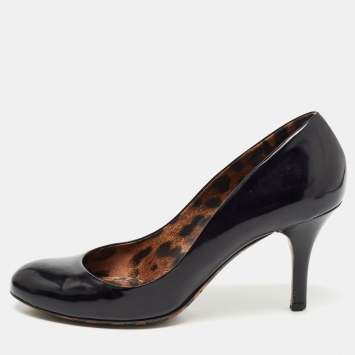 Pre Owned Dolce & Gabbana Black Patent Leather Pumps Size 39
