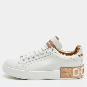 Pre Owned Dolce & Gabbana White  Portofino Low Top Sneakers Size 36