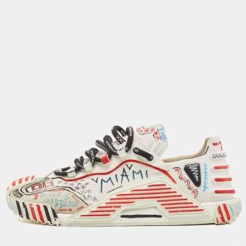 Pre Owned Dolce & Gabbana Multicolor Suede and Fabric Miami Ns1 Low Top Sneakers Size 38