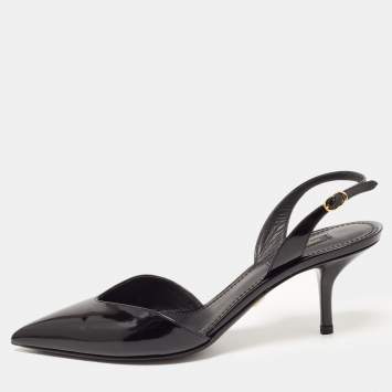 Pre Owned Dolce & Gabbana Black Patent Leather D'orsay Pumps Size 37