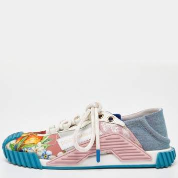 Pre Owned Dolce & Gabbana Multicolor Fabric NS1 Sneakers Size 38.5