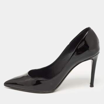 Pre Owned Dolce & Gabbana Black Patent Leather Pointed Toe Pumps Size 38.5
