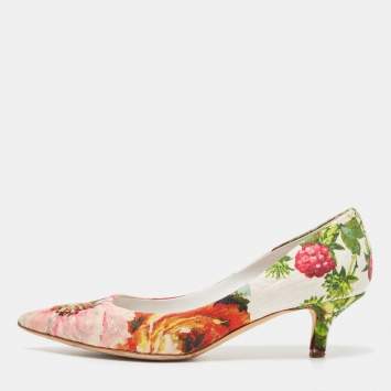 Pre Owned Dolce & Gabbana Multicolor Brocade Fabric Floral Print Pointed Toe Pumps Size 36