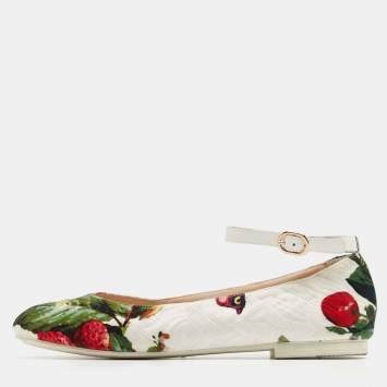 Pre Owned Dolce & Gabbana Multicolor Lurex Fabric Ballet Flats Size 38