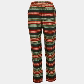 مملوكة مسبقًا Dries van Noten Multicolor Stripe Satin Trousers S