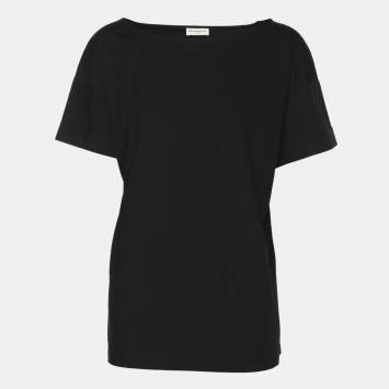 Pre Owned Dries van Noten Black Cotton Crew Neck T-Shirt M