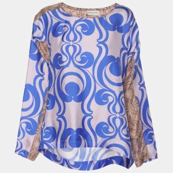 Pre Owned Dries van Noten Multicolor Printed Silk Blouse S