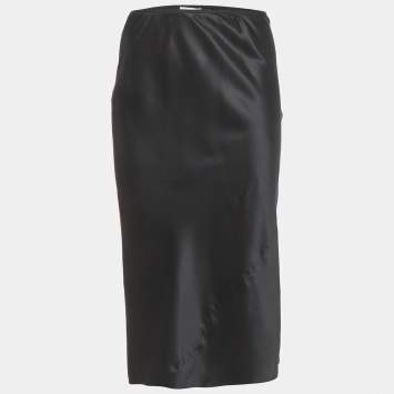 مملوكة مسبقًا Dries van Noten Black Stretch Silk Mini Skirt S