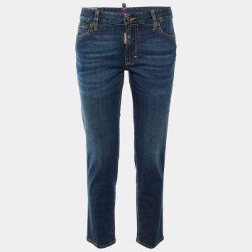 Pre Owned Dsquared2 Blue Denim Medium Waist Twiggy Jeans M/Waist 32"