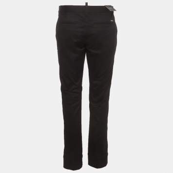 مملوكة مسبقًا Dsquared2 Black Gabardine Londean Slim Fit Trousers M