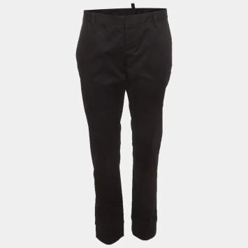 Pre Owned Dsquared2 Black Gabardine Londean Slim Fit Trousers M