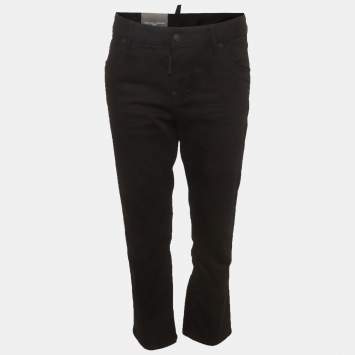 Pre Owned Dsquared2 Black Denim Cool Girl Cropped Jeans M/Waist 34" 