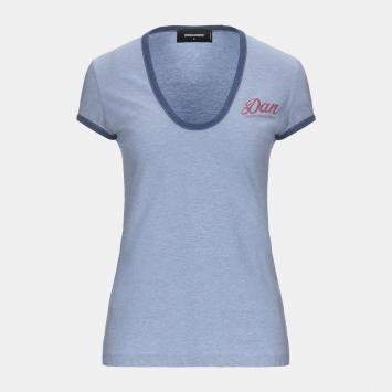 Pre Owned Dsquared2 Blue Cotton Bella Fit T-Shirt S