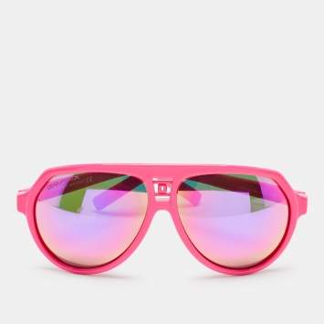 Pre Owned Dsquared2 Pink Mirrored DQ0093 75Z Aviator Sunglasses