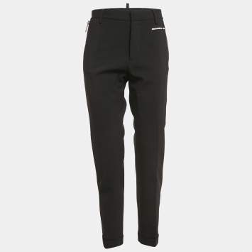 Pre Owned Dsquared2 Black Wool Zip Detail Trousers S
