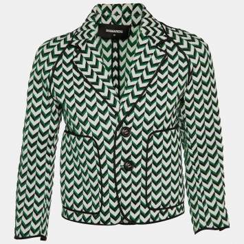 Pre Owned Dsquared2 Tricolor Chevron Pattern Cotton Blend Jacket S