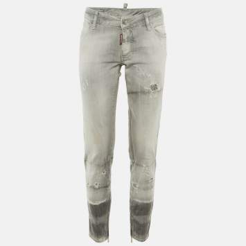 مملوكة مسبقًا بنطلون جينز ديسكويد2 رمادي دِنيم خصر متوسط سكينّي مقاس متوسط خصر 33 بوصة