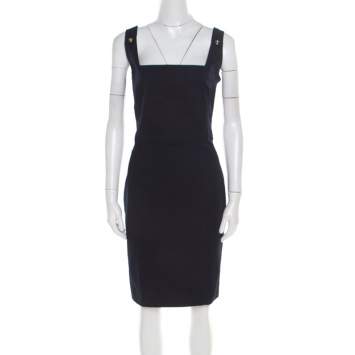 Pre Owned Dsquared2 Navy Blue Cotton Sleeveless Dress L