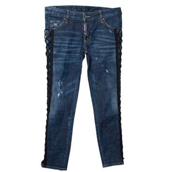 Pre Owned Dsquared2 Navy Blue Denim Tie Detail Deana Jeans S
