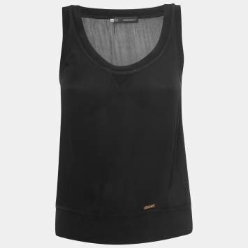 Pre Owned Dsquared2 Black Crepe Tank Top S