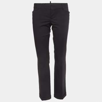 Pre Owned Dsquared2 Black Wool Trousers M