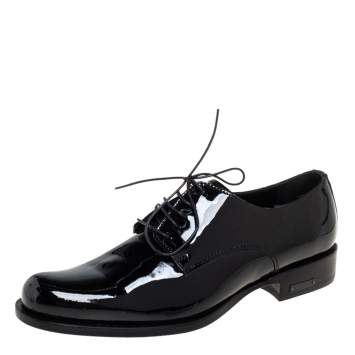 Pre Owned Dsquared2 Black Patent Leather Lace Up Derby Size 38