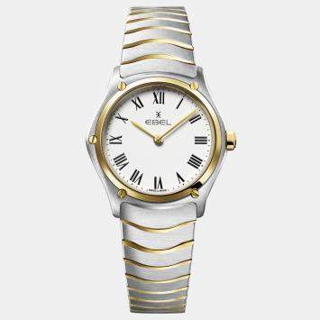 Pre Owned Ebel White Stainless Steel Sport Wave 1216387A Quartz Women's Wristwatch 29 mm