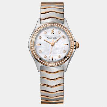 Pre Owned Ebel White Stainless Steel Wave 1216325 Quartz Women's Wristwatch 30 mm