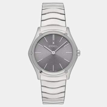 Pre Owned Ebel Silver Stainless Steel Sport Classic 1216524A Quartz Women's Wristwatch 33 mm