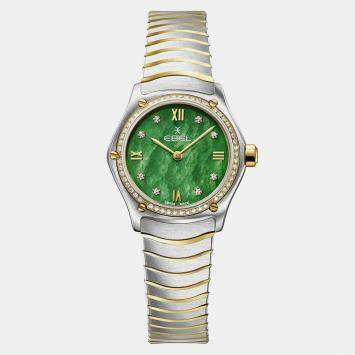 Pre Owned Ebel Green Stainless Steel Sport Classic 1216555 Quartz Women's Wristwatch 24mm