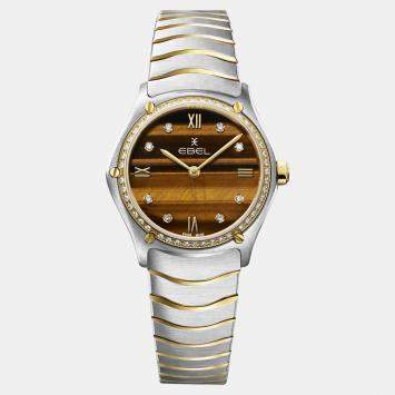 Pre Owned Ebel Brown Stainless Steel Sport Classic 1216560 Quartz Women's Wristwatch 29 mm