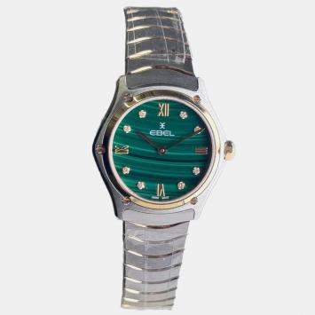 Pre Owned Ebel Green Stainless Steel Sport Classic 1216609 Quartz Women's Wristwatch 29 mm
