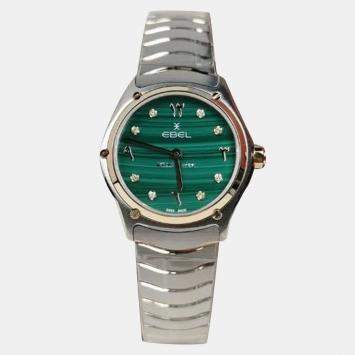 Pre Owned Ebel Green Stainless Steel Sport Classic 1216612 Limited Edition Quartz Women's Wristwatch 29 mm
