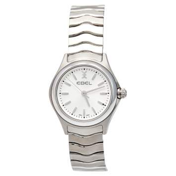 Pre Owned Ebel Silver Stainless Steel Wave 1216191 Women's Wristwatch 30 mm